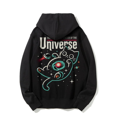 Journey to the Center of the Universe Geek Printed Back Cotton Hoodie
