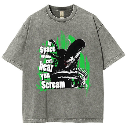 In Space No One Can Hear You Scream Vintage Distressed T-shirt