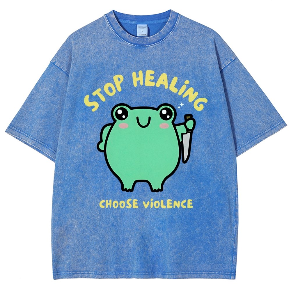 Stop Healing Choose Violence Vintage Distressed T-shirt