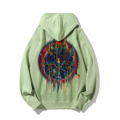 The Neon Falcon Printed Back Cotton Hoodie