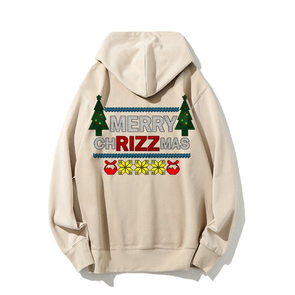 MERRY CHRIZZMAS Printed Back Unisex Cotton Hoodie