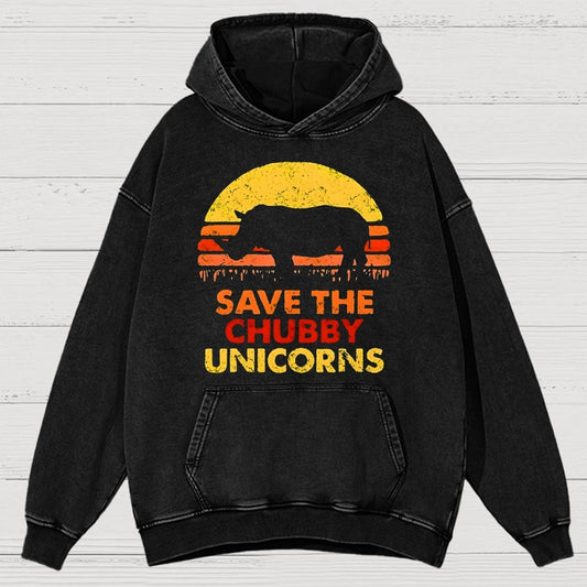 Save The Chubby Unicorns Vintage Distressed Hoodie