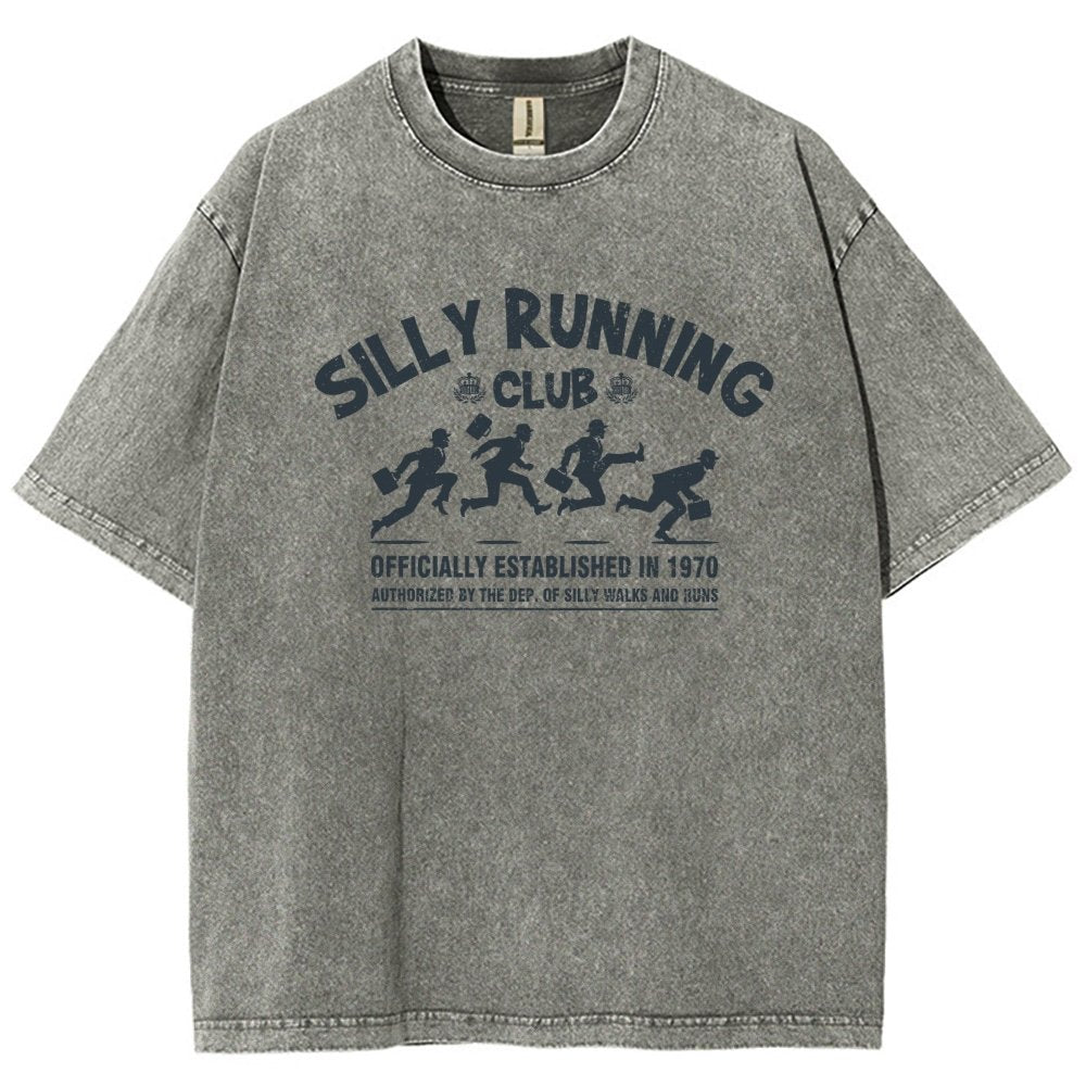 Funny Silly Running Club Vintage Distressed T-shirt