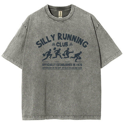 Funny Silly Running Club Vintage Distressed T-shirt
