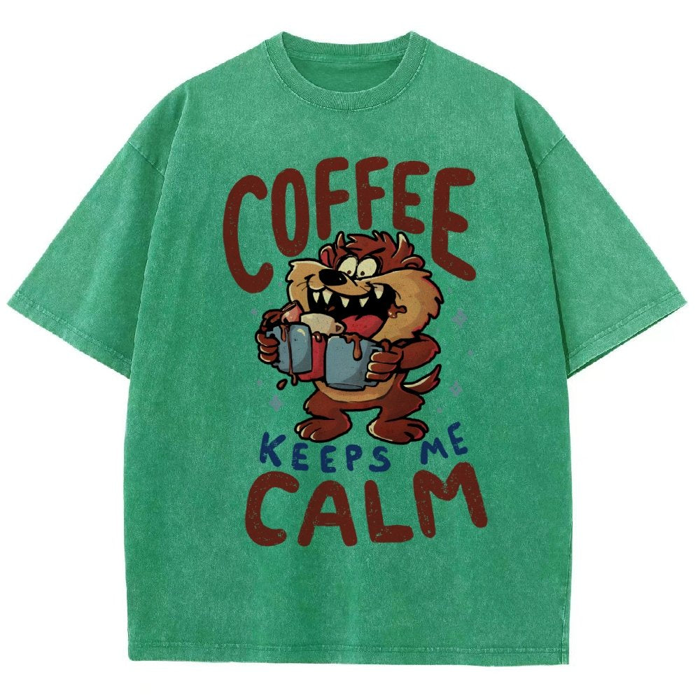Coffee Keeps Me Calm Vintage Distressed T-shirt