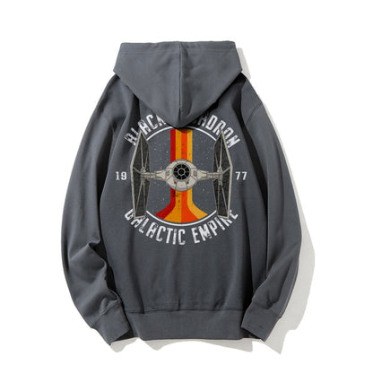Vintage Squadron Printed Back Unisex Cotton Hoodie