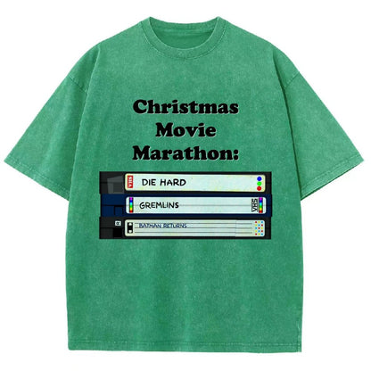 Christmas Movie Marathon Vintage Distressed T-shirt