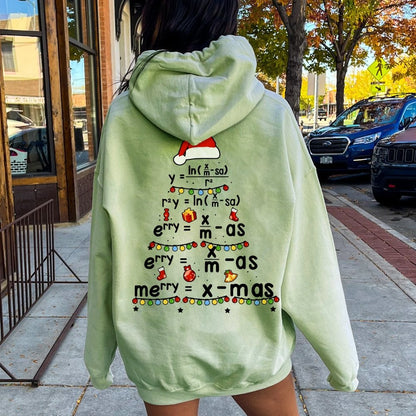 Christmas Math Printed Back Unisex Cotton Hoodie