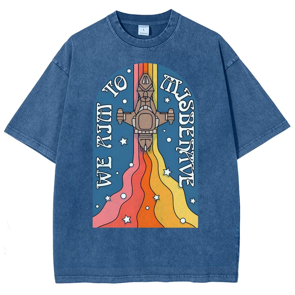 Psychedelic Aim to Misbehave Vintage Distressed T-shirt