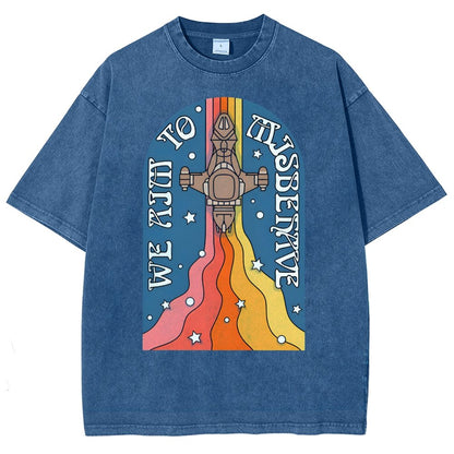 Psychedelic Aim to Misbehave Vintage Distressed T-shirt