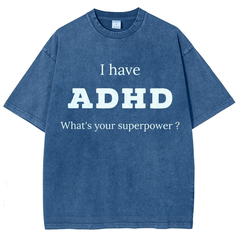 Adhd Is My Superpower Vintage Distressed T-shirt