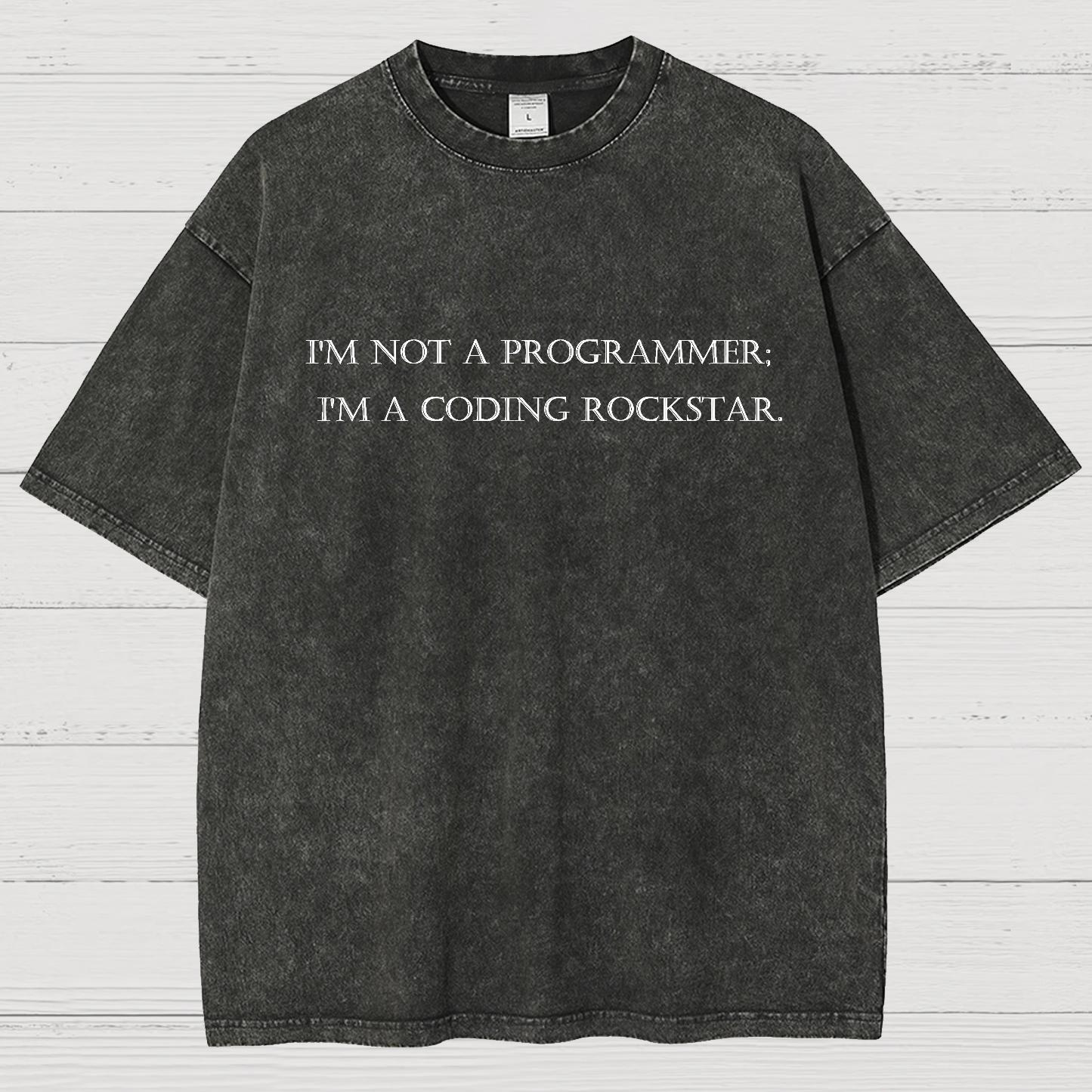 I'm Not A Programmer I'm A Coding Rockstar Nerd Vintage Distressed T-shirt