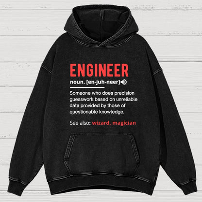 Engineer Definition Vintage Distressed Hoodie
