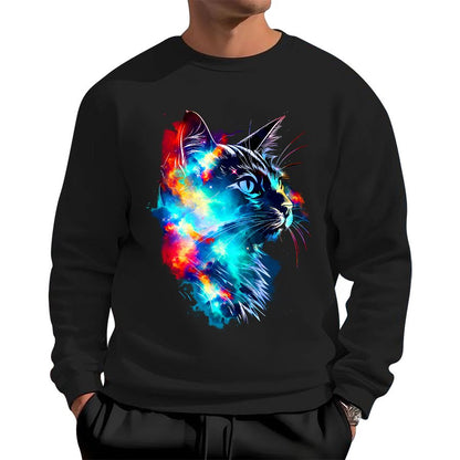Cosmos cat Cotton Pullover Sweatshirt