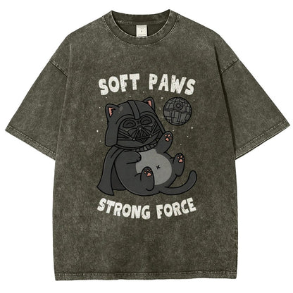 Soft Paws Strong Force Vintage Distressed T-shirt