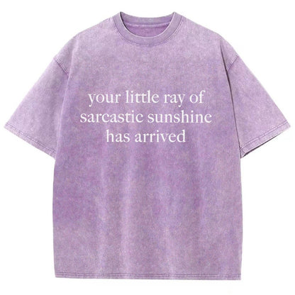 Your Little Ray of Sarcastic Sunshine Has Arrived Vintage Distressed T-shirt