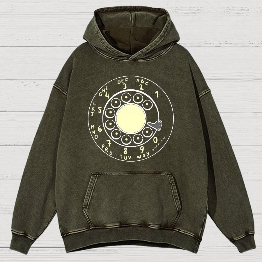 Rotary Dial Vintage Funny Nerd Vintage Distressed Hoodie