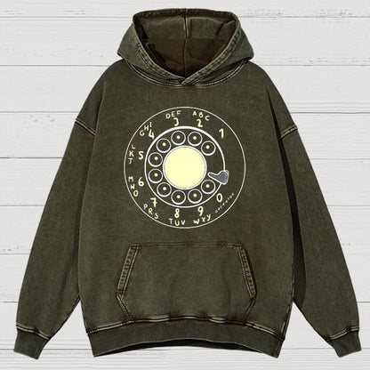 Rotary Dial Vintage Funny Nerd Vintage Distressed Hoodie