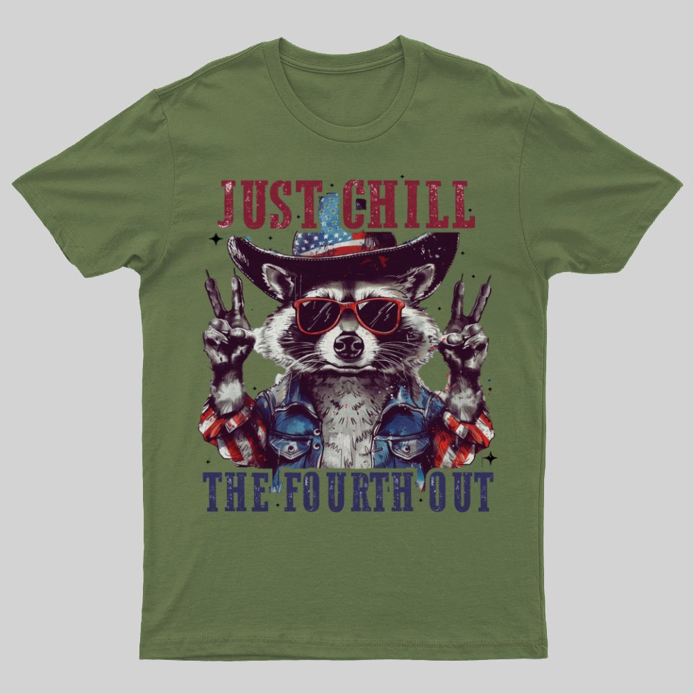 Raccoon Just chill the fourth out Independence Day 1776 Unisex T-Shirt