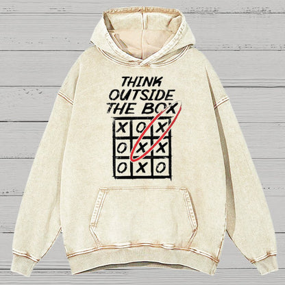 Think Outside The Box Nerd Vintage Distressed Hoodie