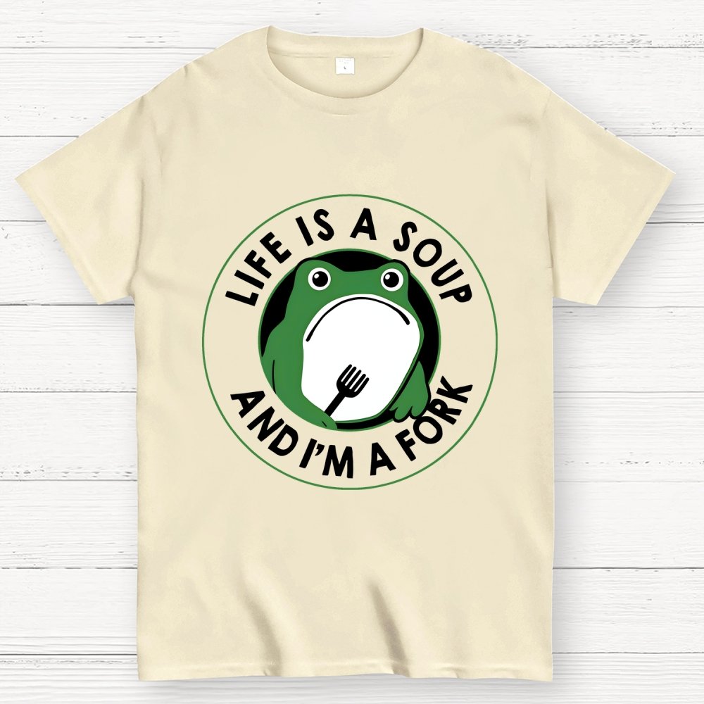 Life Is Soup and I'm a Fork Frog Geek T-Shirt