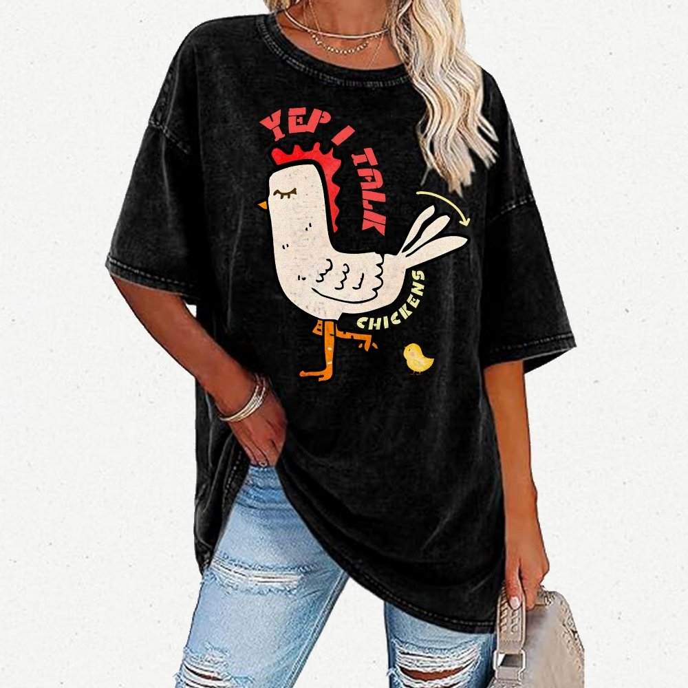 Best Yep I Talk To Chickens Vintage Distressed T-shirt