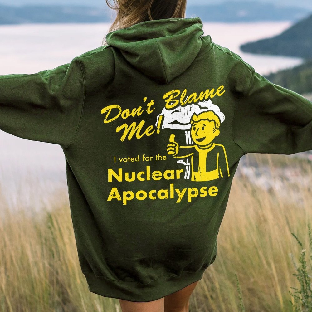 I Voted for the Apocalypse Printed Back Unisex Cotton Hoodie