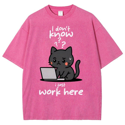 I Just Work Here Vintage Distressed T-shirt