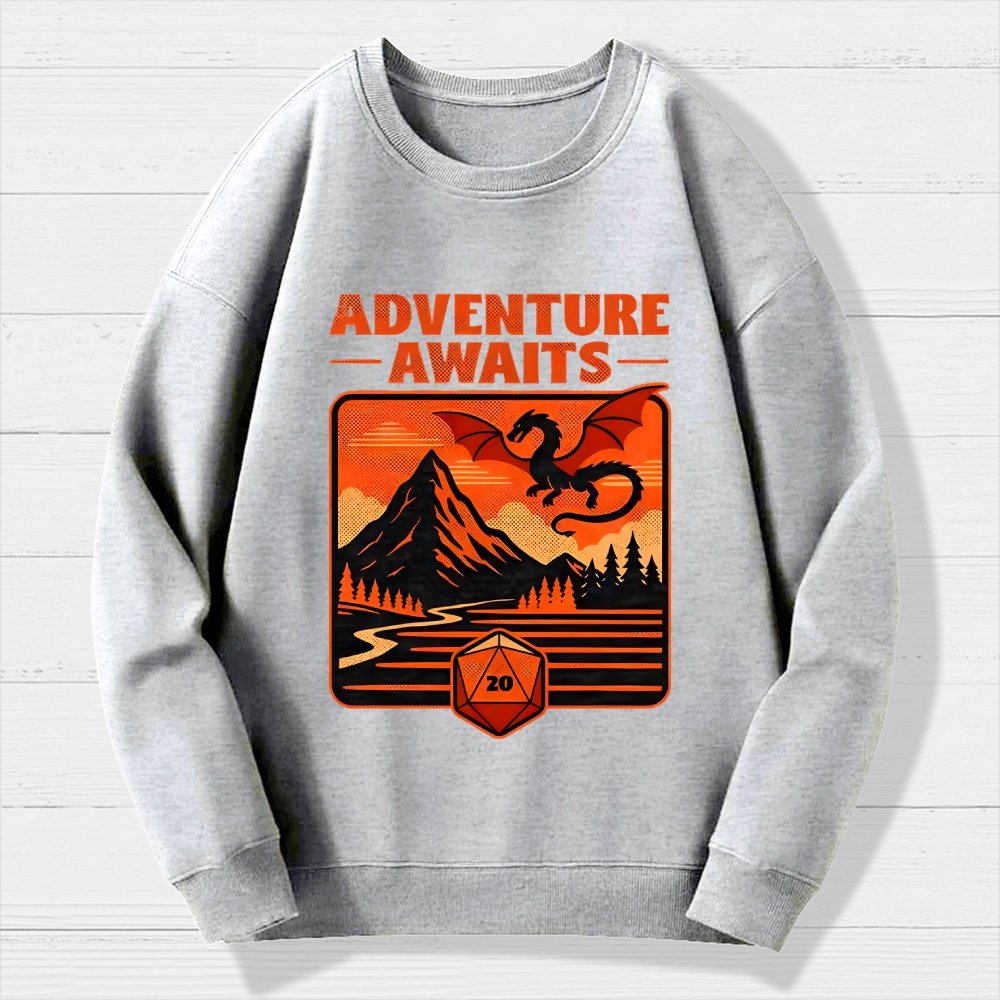 RPG Vintage Adventure Dragon Geek Cotton Sweatshirt