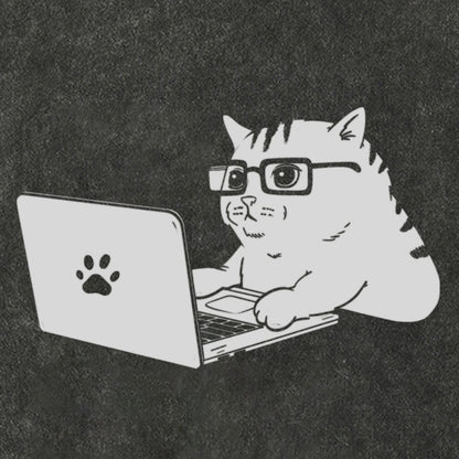 Cats & Computers Vintage Distressed T-shirt