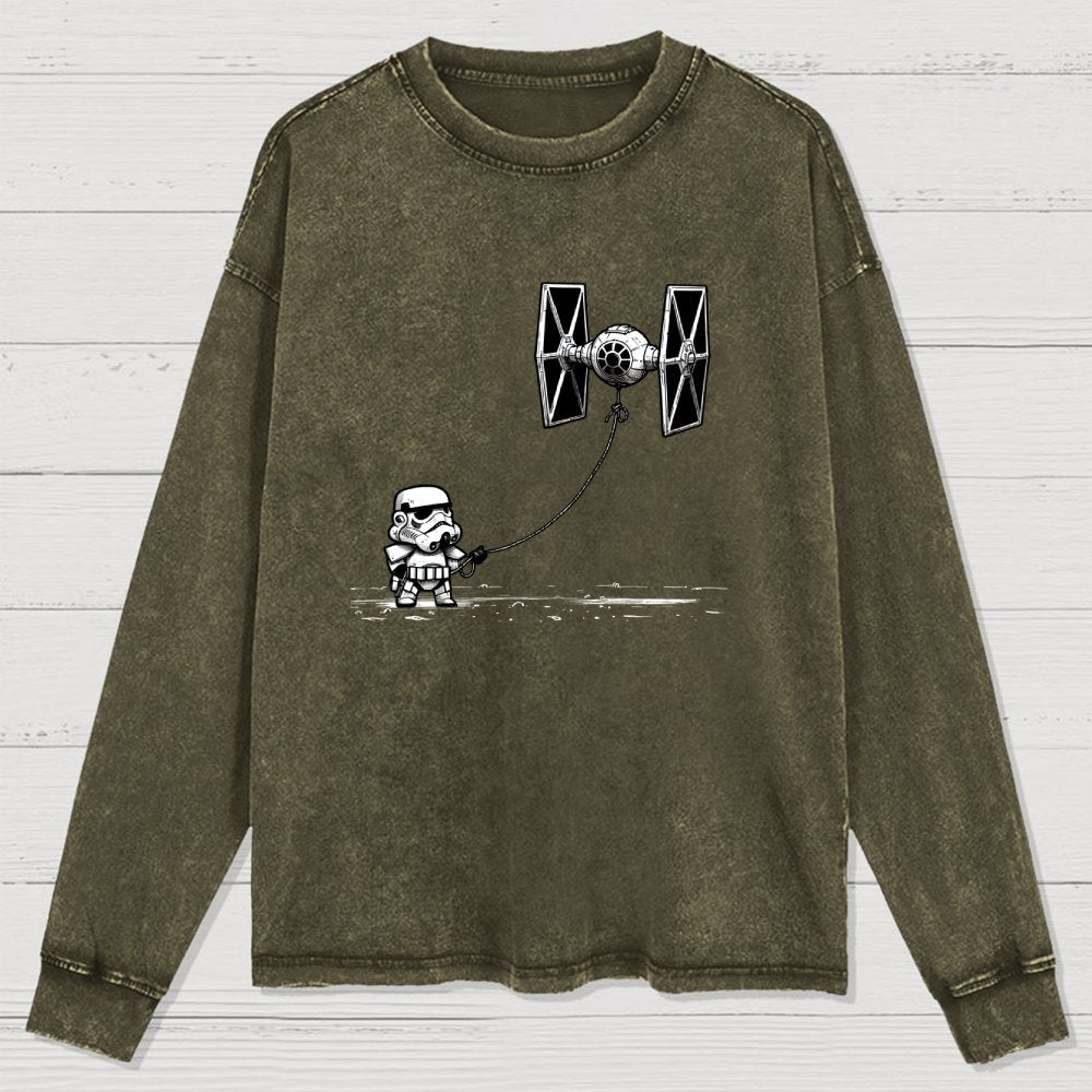 Flying The Galactic Alliance's Kite Washed Long Sleeve Tee