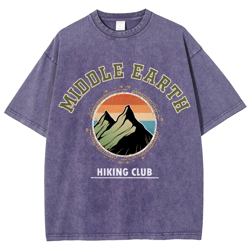 Middle Earth Hiking Club Vintage Distressed T-shirt