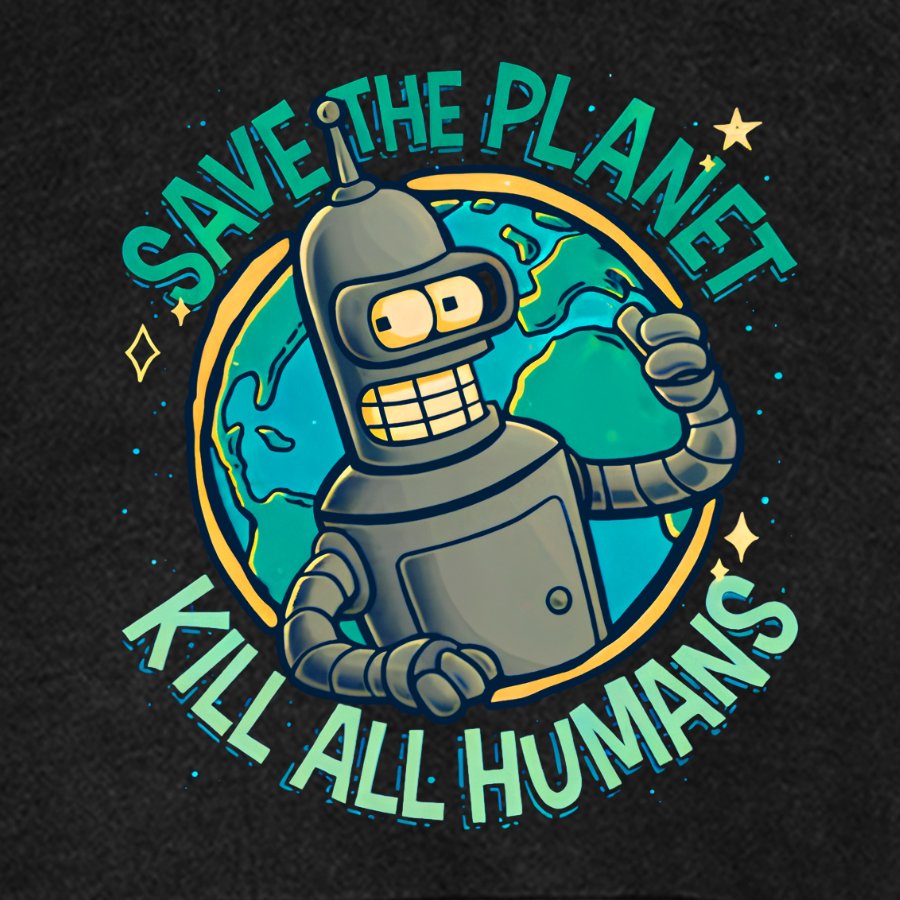 Save The Planet Kill All Humans Vintage Distressed Hoodie