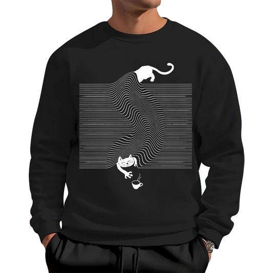 Funny Cat Geek Cotton Sweatshirt
