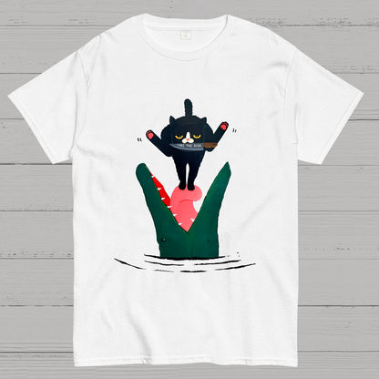 Funny Black Cat Geek T-Shirt
