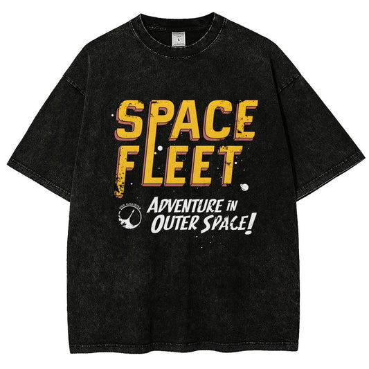 Space Fleet Vintage Distressed T-shirt