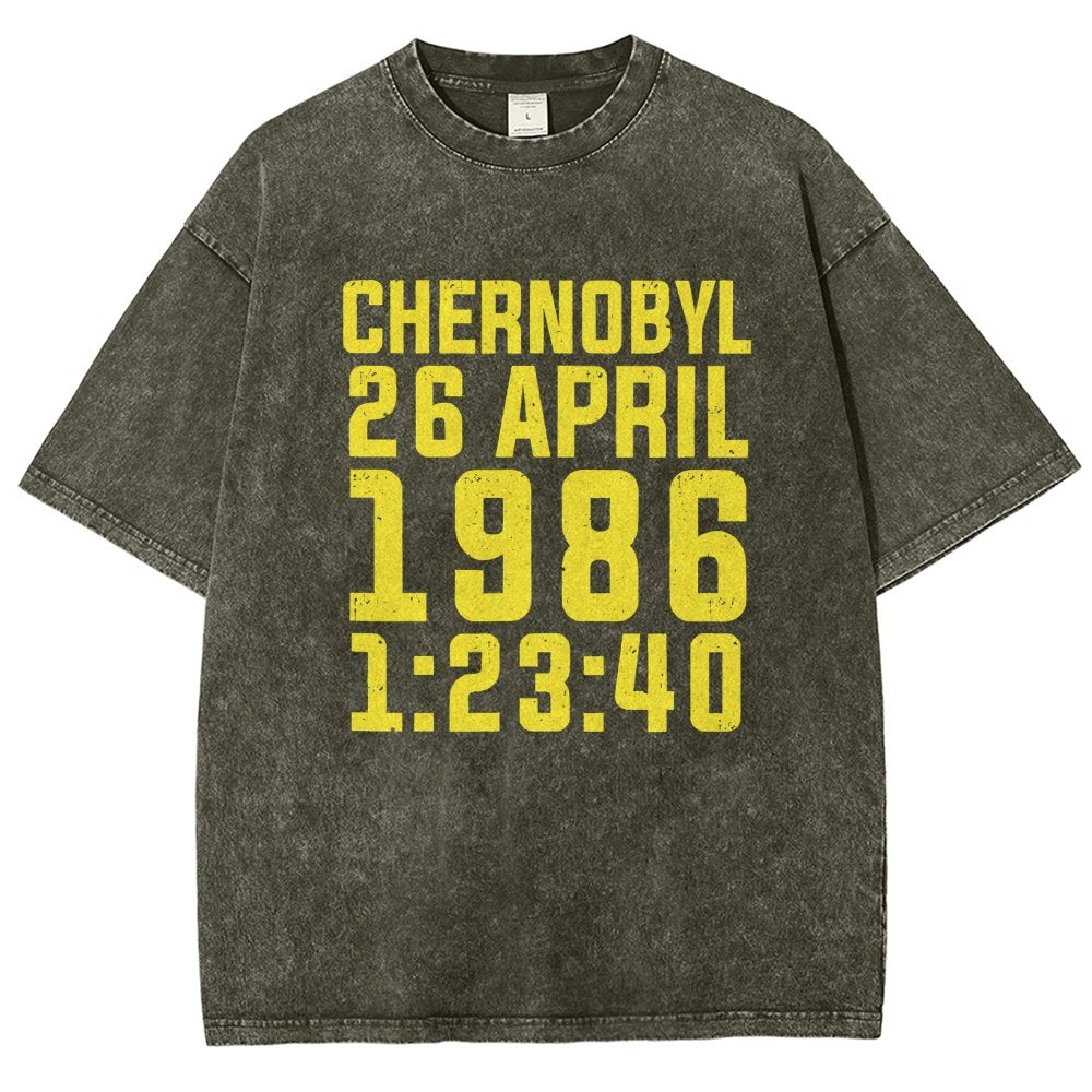 Chernobyl Nuclear Disaster Date And Time Vintage Distressed T-shirt