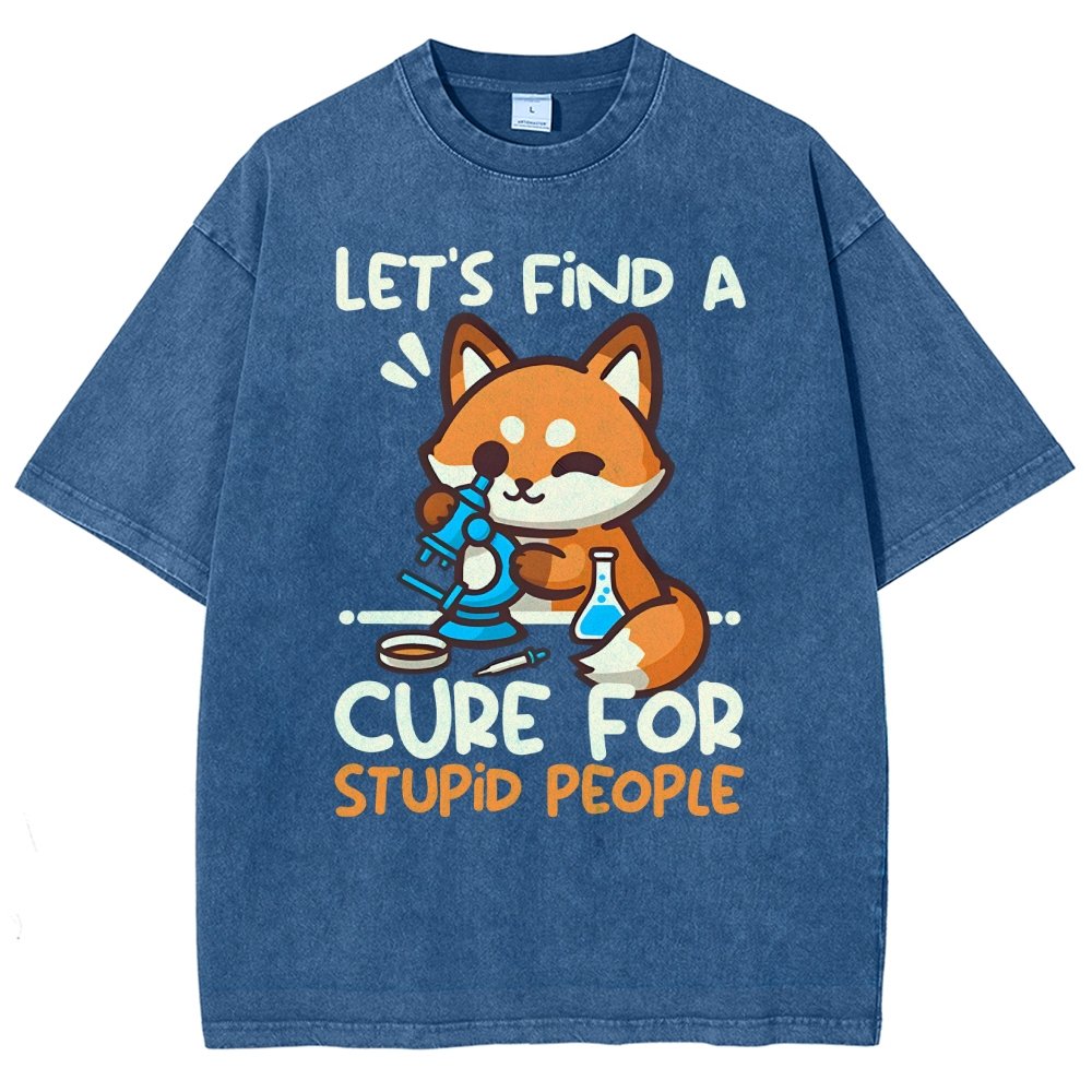 Fox Cure For Stupid People Vintage Distressed T-shirt