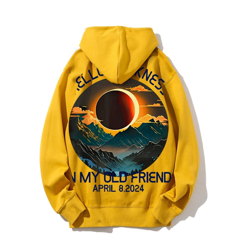 Hello Darkness My Old Friend Nerdy Graphic Geek Printed Back Cotton Hoodie