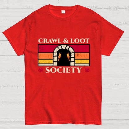 Crawl And Loot Society Dungeon Geek T-Shirt
