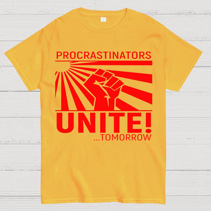 Procrastinators Unite Wall Geek T-Shirt