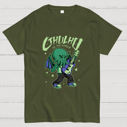 Cthulhu Playing Guitar Geek T-Shirt