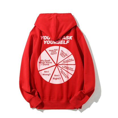 You May Ask Yourself Printed Back Cotton Hoodie