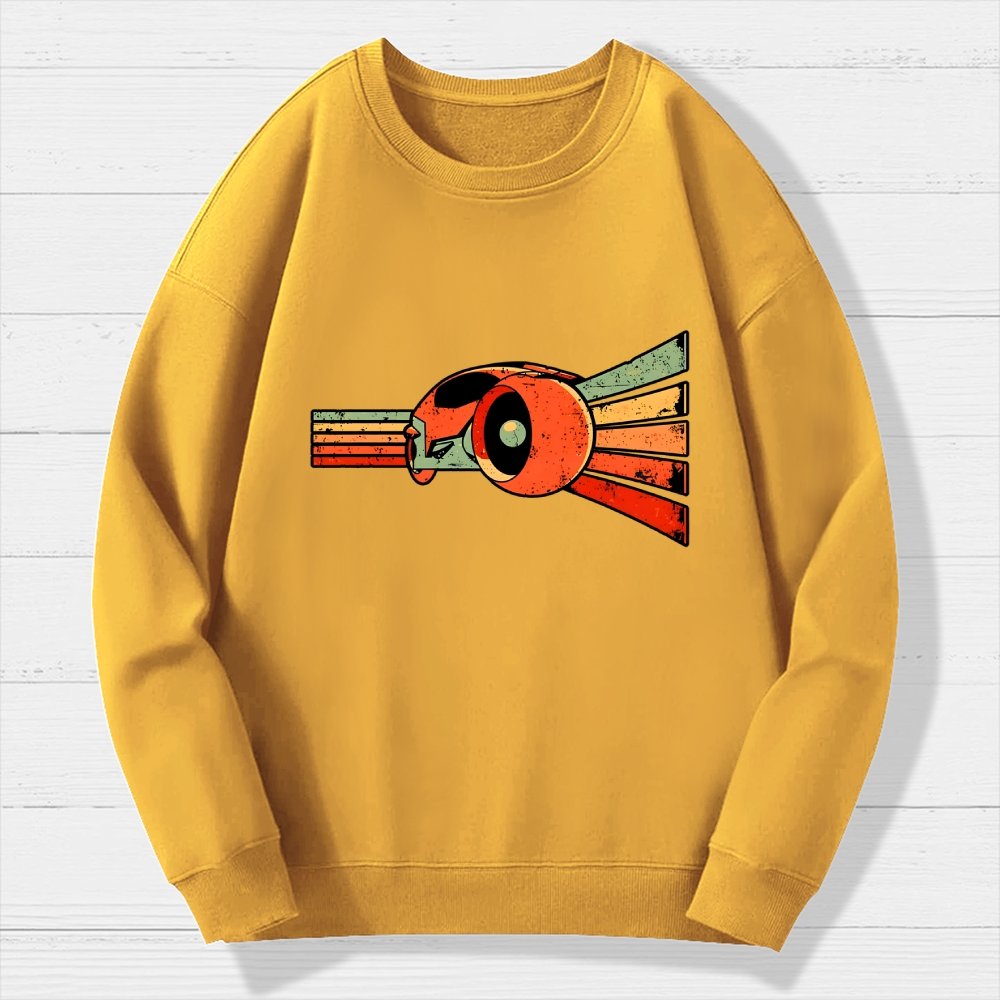 Vintage Grid Geek Cotton Sweatshirt