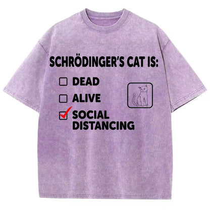 Schrodinger's Social Distancing Vintage Distressed T-shirt