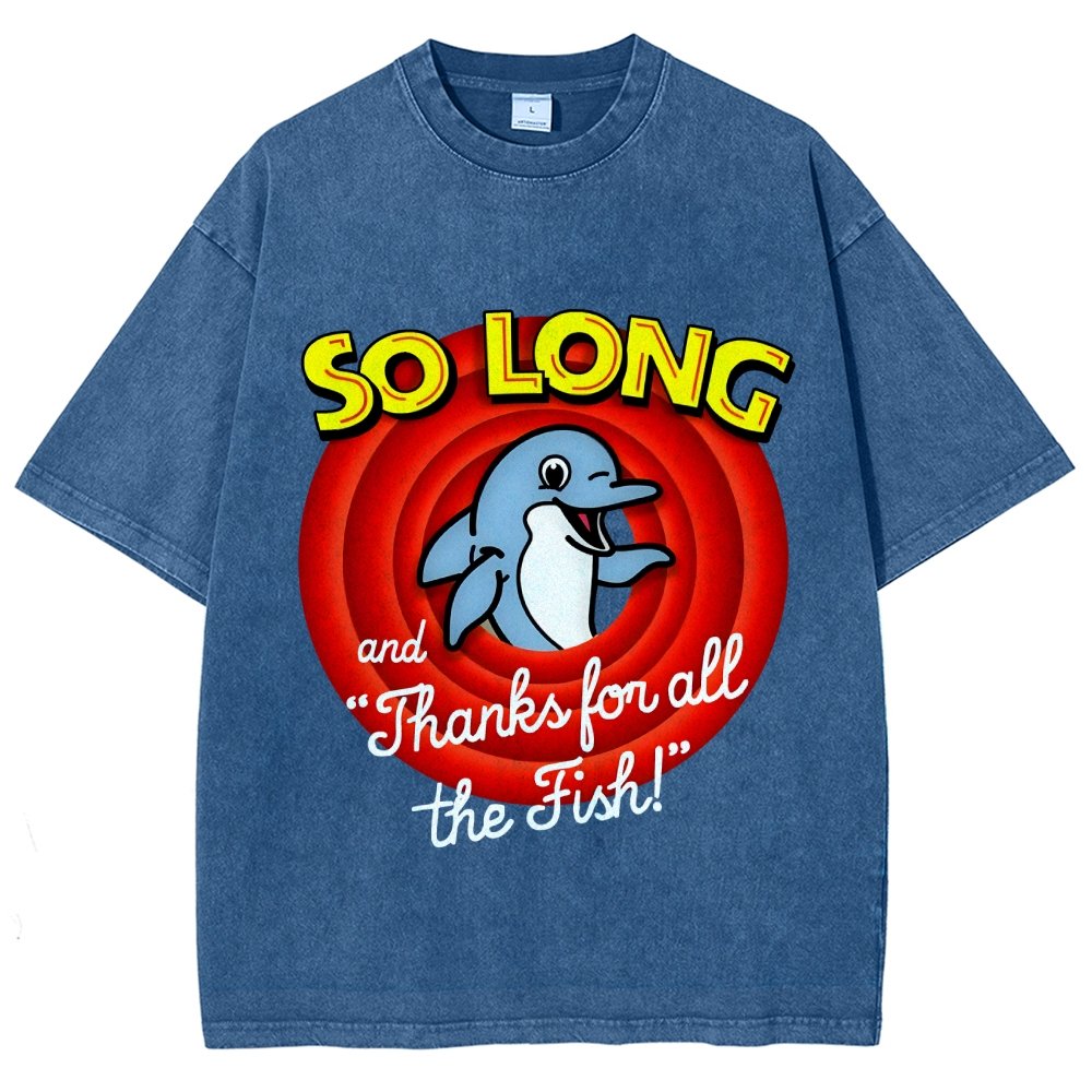 So Long And Thanks For All The Fish Vintage Distressed T-shirt