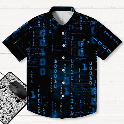 Blue Codes 0 And 1 Geeky Shirt