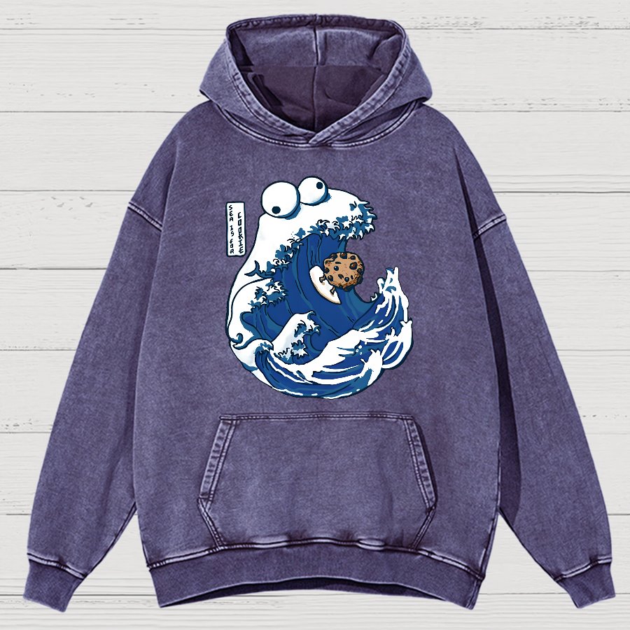 Sea Is For Cookie Vintage Distressed Hoodie