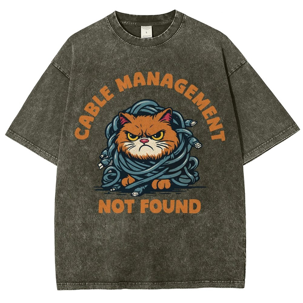 Cable Management Not Found Vintage Distressed T-shirt