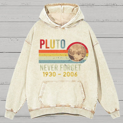Pluto Never Forget - Funny Science Vintage Distressed Hoodie